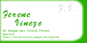 ferenc vincze business card